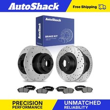 Front Rear Drilled Slotted Brake Rotors Ceramic Pads for Subaru Forester