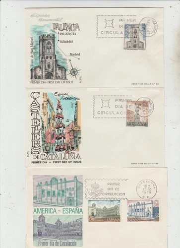 Spain 3 FDC 1967,'67 Tourism 1979 Latin-American Buildings   good condition