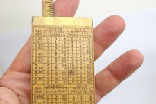 ANTIQUE J. RABONE & SONS BRASS & BOXWOOD ROPE GAUGE measure 1206 calipure rule