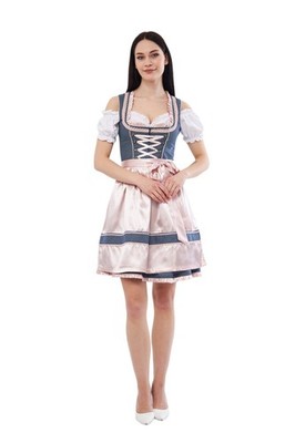 Dirndl costume dress women's blue pink 2 pieces dress and apron without blouse! Sydney