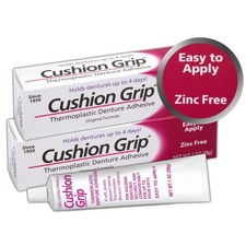 Cushion Grip Denture Adhesive 1oz Pack of 2 Thermoplastic Non-Glue Reliner