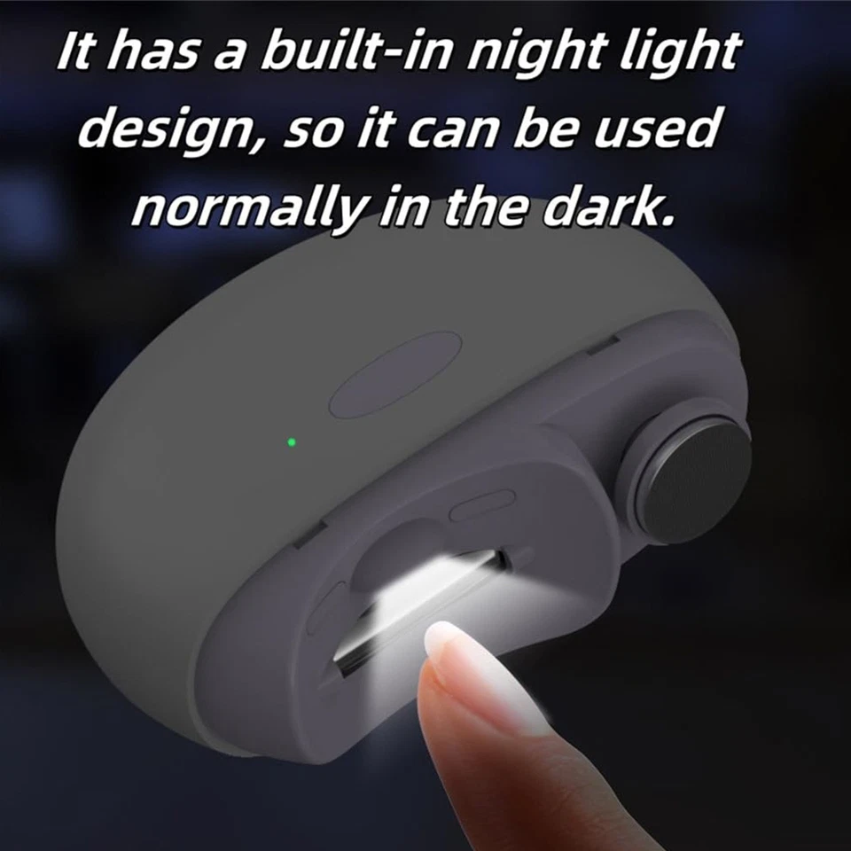 Cortaúñas Eléctrico Recargable - Silencioso Recortador de Uñas de Doble Velocidad con LED Foto 4 de 4