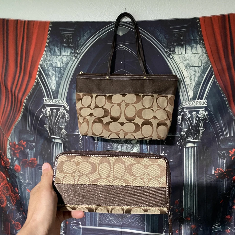 Cartera Coach vintage con billetera a juego Y2K Preppy Designer H0868-11691 Foto 2 de 4