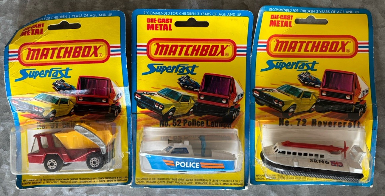 Unopened Vintage Matchbox, Superfast Lot Of 3 Sealed On Card