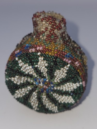 Antique Native American Beaded Hide Pouch Plains Indian c1900