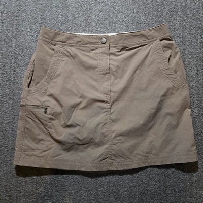 L.L. Bean Women's Water-Repellent Comfort Trail Skort Size 10 Mid-Rise Brown