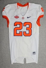 Clemson Tigers Football Jersey Mens 40 L White Game Worn Team Issued Nike #23