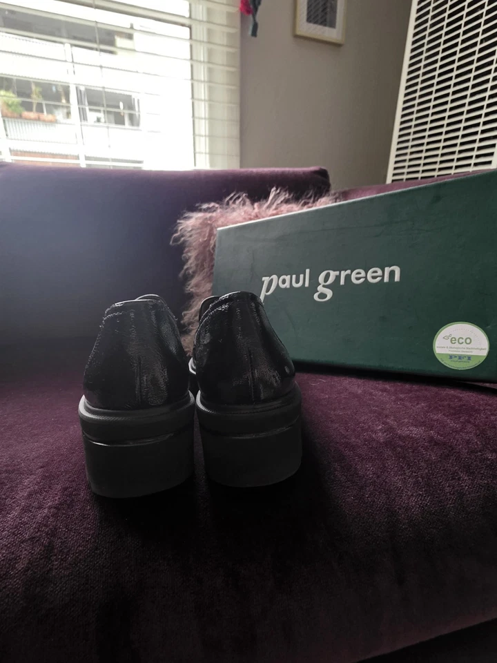 MOCASÍN para mujer Paul Green OGDEN negro arrugado talla 7,5 Foto 3 de 4