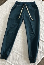 FIGS TECHNICAL COLLECTION JOGGER SCRUB PANTS DARK TEAL SIZE XS