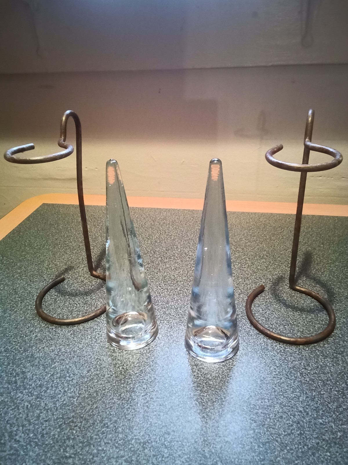 Design House Stockholm Icicle Taper Candle Holders Glass Metal Anders Fardig Vtg