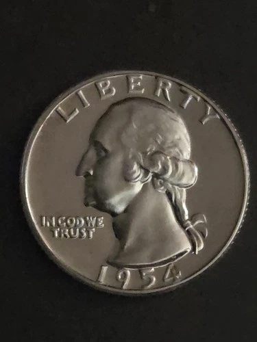 🇺🇸1954 Proof Washington Quarter Uncirculated 90% Silver Cameo🧨🧨🧨