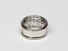 SPARKLY 14k White Gold 1.00 ctw. Diamond Segmented 12mm Wide Band Ring Sz 6.5 — photo 8