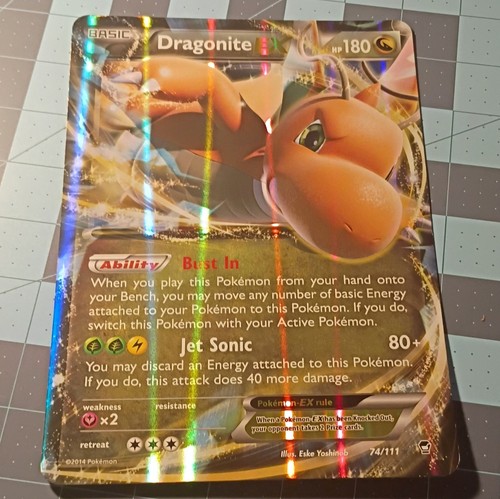 Dragonite EX 74/111 XY Furious Fists Holo Ultra Rare English 180 HP 2014 (JUMBO)