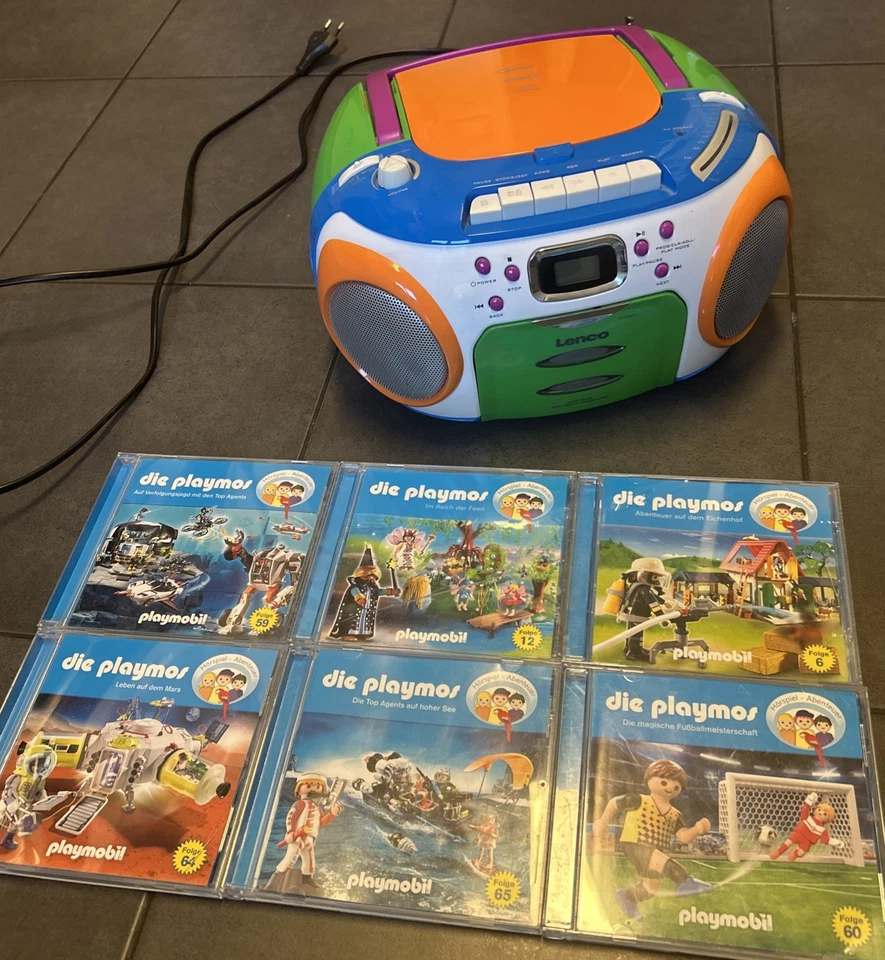 Lenco CD Radio Kassettenspieler, tragbar, Kopfhöreranschluss, Antenne abgebro