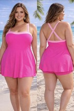 Hanna Nikole Women's Plus Size Skirted One-Piece Swimdress