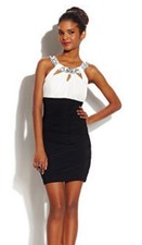 City Studio Black  White Mini Bodycon Party Homecoming Prom Dress Size Small