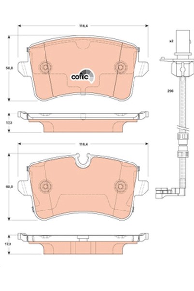 Bremsbelagsatz Scheibenbremse Cotec TRW GDB1867 FüR 4HC 4H2 4H8 4HL A8 Audi D4-image