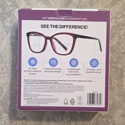 Foster Grant Design Optics SR0425 +1.50 Reading Glasses 3-Pack