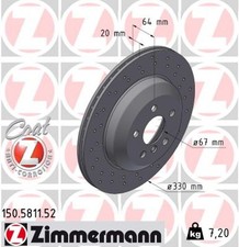 2x Bremsscheibe SPORT Z ZIMMERMANN 150.5811.52 f�r BMW 5er G60 G90 G68 4er G26