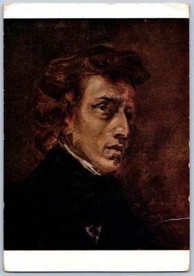 Vintage Eugène Delacroix Portrait Postcard - French Art Museum Print