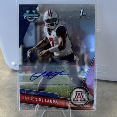 Topps 2023 Bowman University Chrome Jayden De Laura Autograph 1st Bowman #30 Ar 