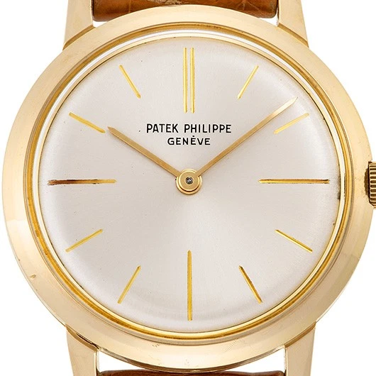 Reloj PATEK PHILIPPE Calatrava 2593 plata oro amarillo 18K cuerda manual para hombre