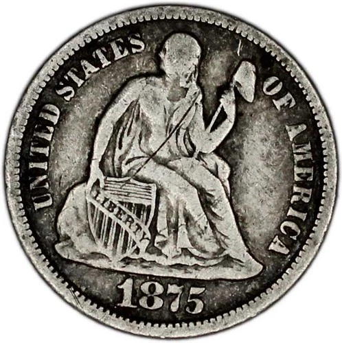 UNITED STATES coin Seated Liberty Dime 1875