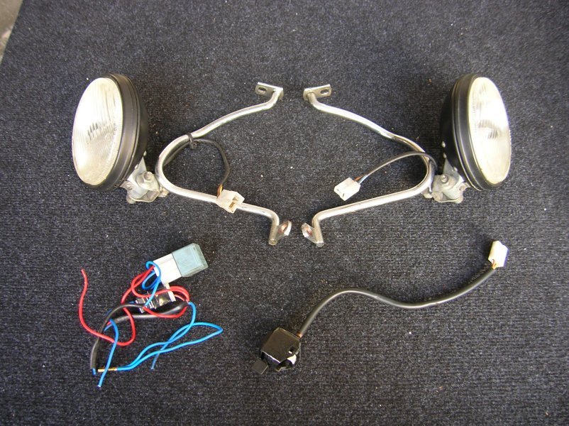 新品 BMW R71 R75 ヘッドライト トラ エンフィ SR W6 BMW ACCESSORY LAMP R75 50 80 Fog Driving Lights Hella 118 Brackets