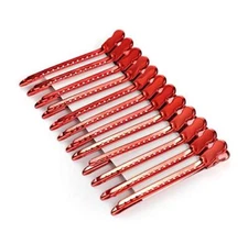 12Pcs/set 3.7 Inches Metal Hair Clips for Styling and Sectioning,Dividing Red