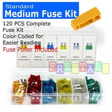 120 Pcs Car Blade Fuse Assortment Assorted Kit Blade Set Auto Truck Automotive