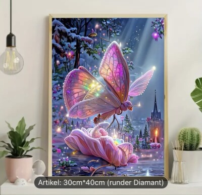 Diamond Painting - Schmetterling   Märchenwelt - Wunderschön- Vollbild 30x40