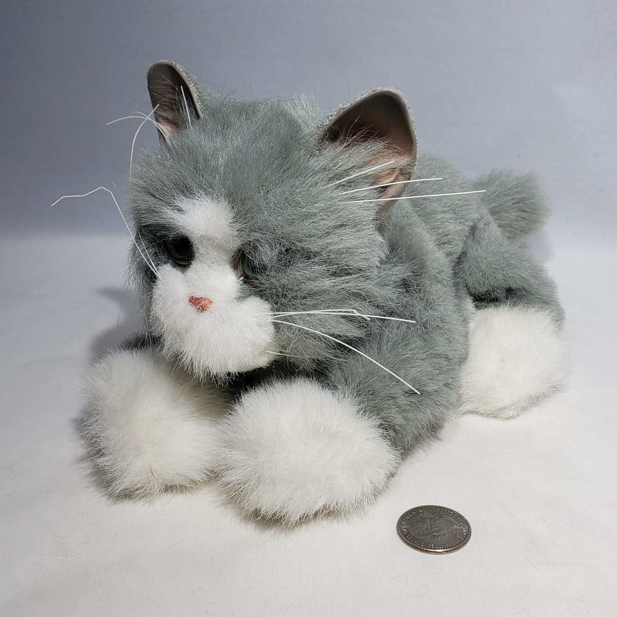 family cats 1001 Tiger Electronics FurReal Friends Gray Kitten Purrs Kneads