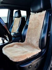 Premium Real Sheepskin Car Seat Protector Universal Front Seat Cover In Beige