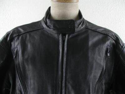 Mens M Leather USA Black Leather Cafe Racer Motorcycle Jacket