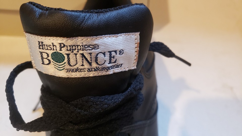 Hush Puppies UPBEAT Womens 6 W H57477 Walking Shoes Black Leather