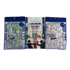 20-PACK Kids Masks: Building block print, Camo, Comic book phrases NEW