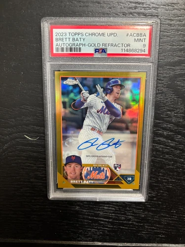 2023 Topps Chrome Update Series - Autographs Brett Baty #AC-BBA Gold...