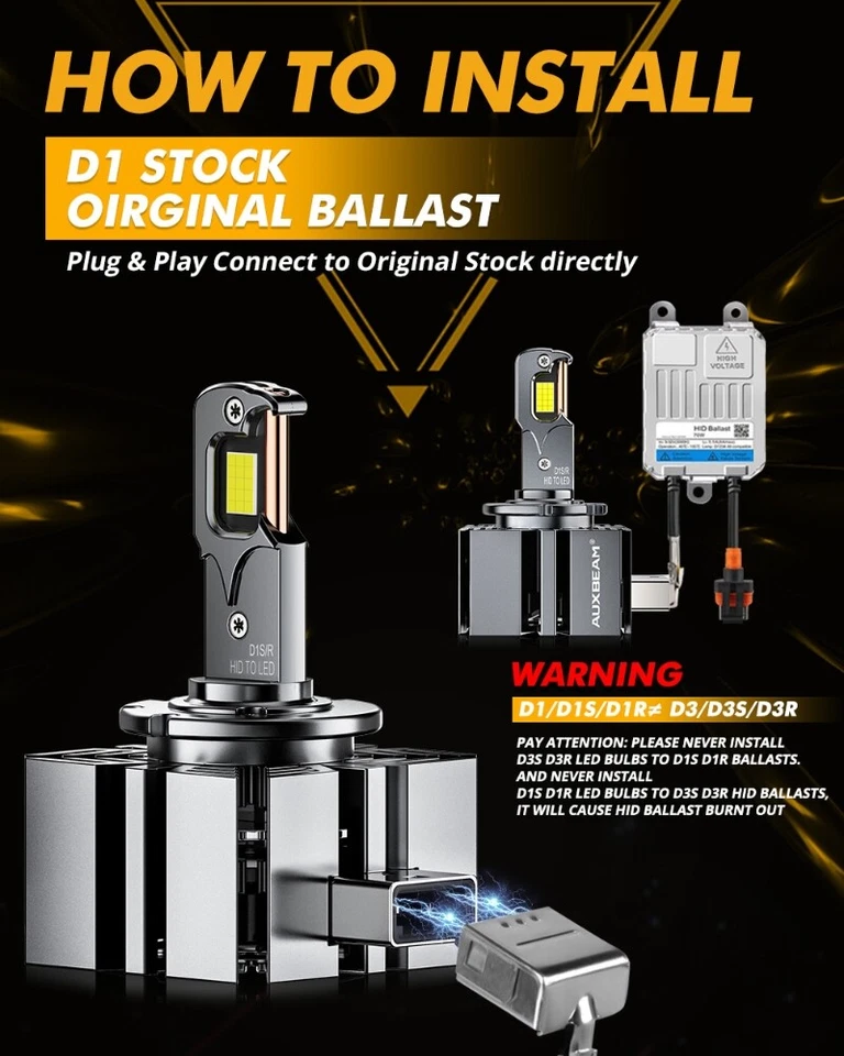 For BMW 328I 2007 2008 2009 D1S Xenon HID Headlight Bulbs High/Low Beam 6000K 2x - Image 4 of 4