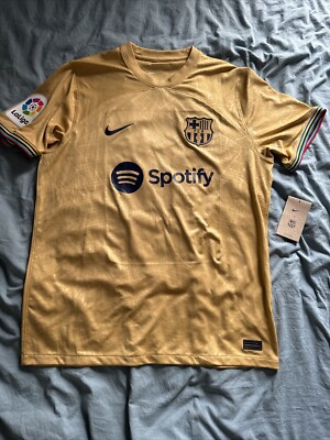 Spotify Barcelona Gold And Black Jersey Barcelona Away 2022
