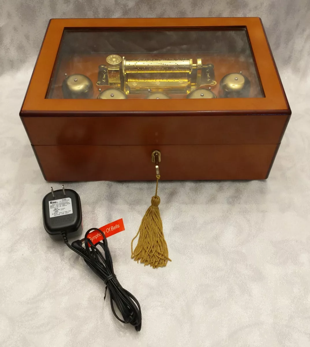 Mr. Christmas Concertina Music Box 5 Brass Bells 50 Songs Adapter Works