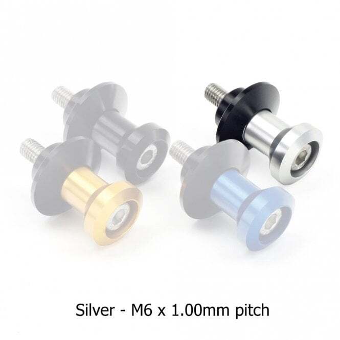 BikeTek - Swing Arm Spools/Bobbins / Silver / M6 (1.0mm Pitch)