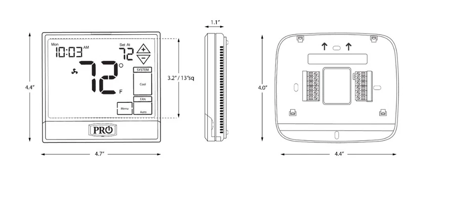 T905 PRO1 Thermostat Single Stage 1 Heat,1 Cool Battery Or Hardware 7 Day $229 - Image 4 of 4