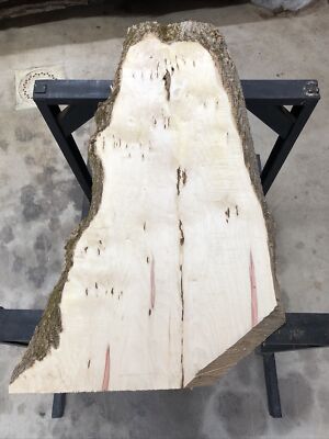 Beautiful Boxelder Live Edge Slab - Planed - Short Slab - Flaming