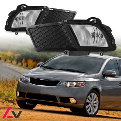 2010-2013 For KIA Forte Clear Lens Pair Bumper Fog Lights Replacement Lamps 