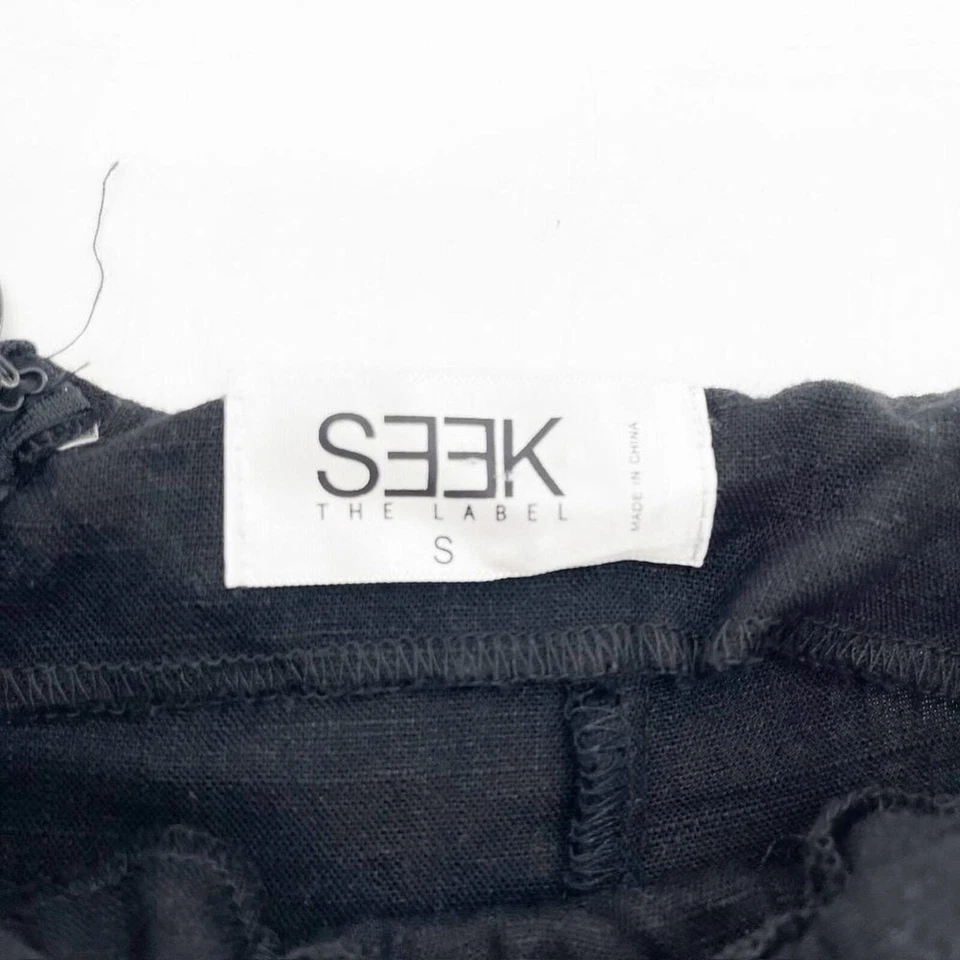 LF Seek 女式黑色系带高腰迷你短裤 S 码 — 第 3/4 张图片