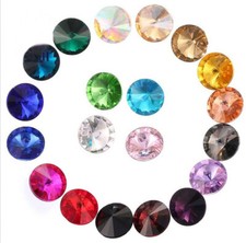 144PCS Point Back Crystals Rhinestone Rivoli Fancy Glass Stones 6mm-18mm Varies