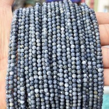 2/3/4mm Genuine Natural Micro Faceted Blue Coral Loose Beads for Jewelry Making