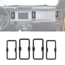 Carbon Fiber Dash AC Air Conditioner Vent Cover Trim Frame For Ford Bronco 2021+
