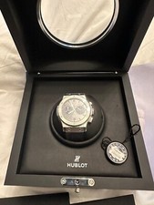 Hublot chronograph classic fusion watch unisex or mens womans grey box & papers