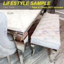 2026 SALE Louis Light Grey Velvet Dining Bench Seat 1.4m fit for 1.5m-1.6m Table